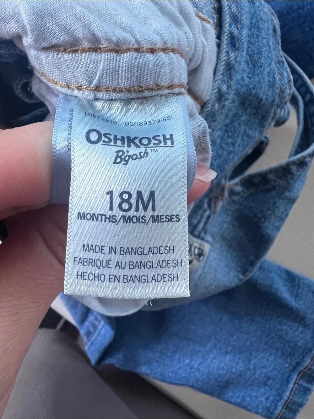 OshKosh B'gosh Denim Blue Floral Embroidered Overalls